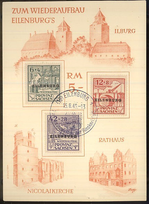 SBZ Eilenburg  Mi IV-VI erikoiskortilla