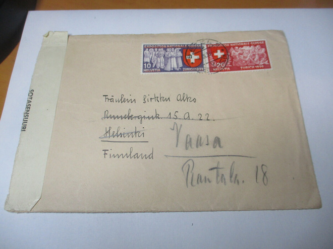 1939 Sveitsi sens kuori Suomeen