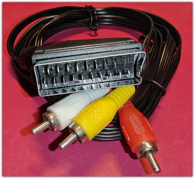 1,8 m laadukas 3RCA - SCART Audio Video -kaapeli #31496