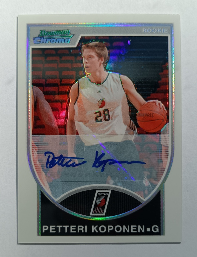 2007-08 Bowman Chrome Refractor Auto Petteri Koponen /999
