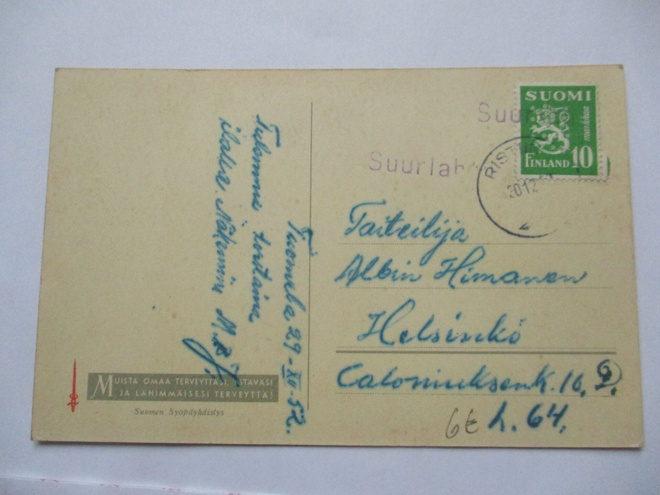 1952 Suurlahti rivil s + Ristiina