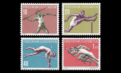 Liechtenstein 342-5 ** Yleisurheilu (1956)