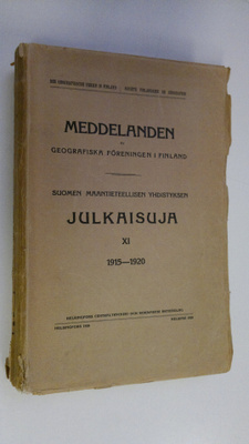 Suomen maantieteellisen yhdistyksen julkaisuja XI 1915-1920