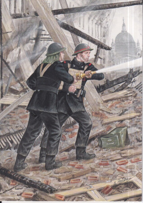 Palomies, Fireman, The London Fire Brigade. c.1940 ,    e95