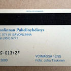 Norppa / Seal of Saimaa puhelinkortti Savonlinnan Puhelinyhd - pikkukuva 2