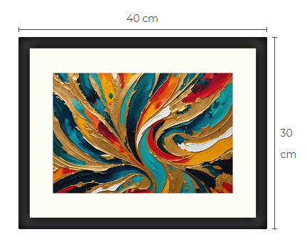 Uusi abstrakti Art Print paspis & kehys 30 cm x 40 cm