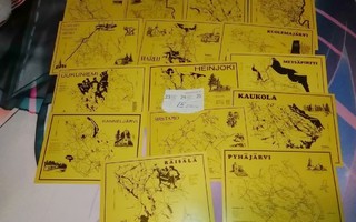 Luovutetun Karjalan Karttakortteja 15 eril
