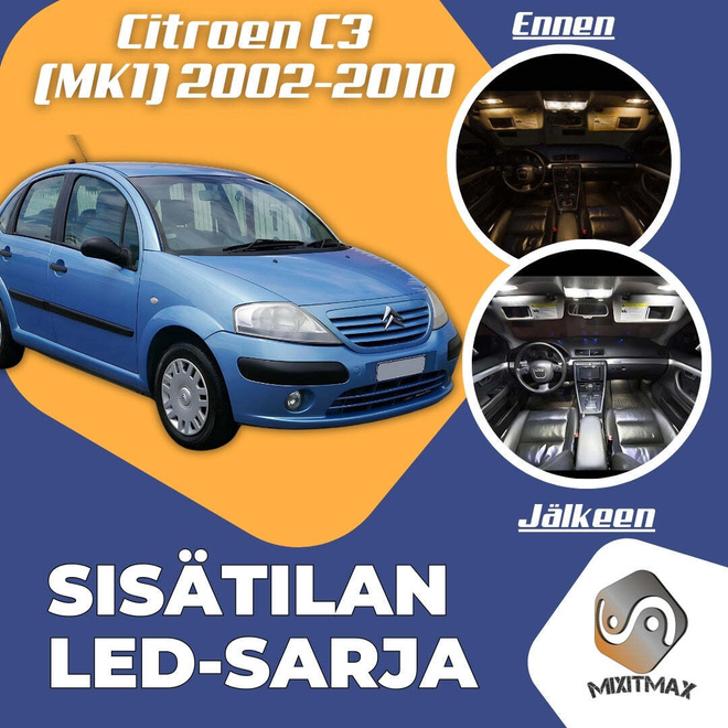 Citroen C3 (MK1) Sisätilan LED-sarja 6-osainen