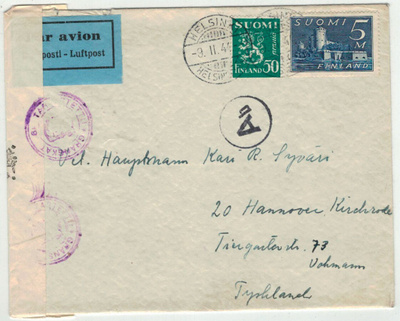 1944 lentokirje Saksaan