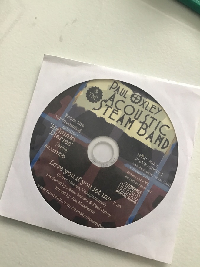 Paul Oxley & the acoustic steam band . Love you… CDS single