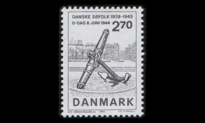 Tanska 808 ** Normandian maihinnoususta 40v (1984)