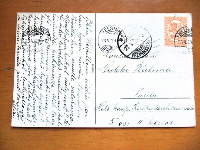 1929 Hki kortti Pasilan kulkutautisairaalaan