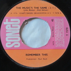 Remember This: The Music´s The Same 7" single 1976 - pikkukuva 1