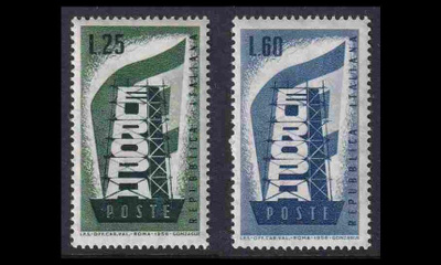 Italia 973-4 ** Europa (1956)