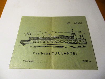Vesibussi Tuulantei (Heinola-Lahti) matkalippu *