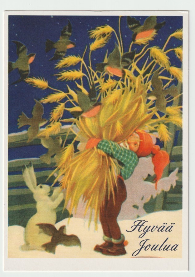 Rudolf Koivu : Pojalla lintulyhde , pupu ja linnut (R)