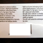 Luhta Brand Store lahjakortti 134,95 € – Myydään 80 € - pikkukuva 4