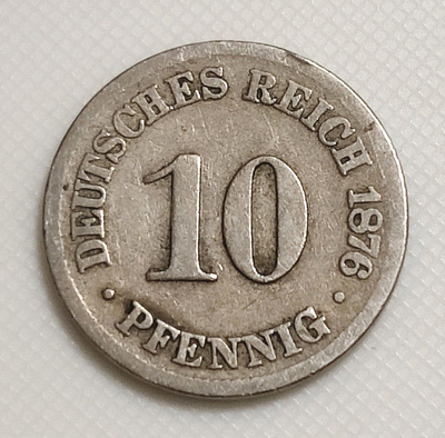 Saksa 10 Pfennig 1876B