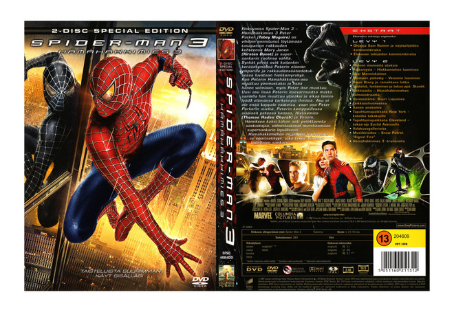 SPIDER-MAN 3 - HÄMÄHÄKKIMIES 3 2DVD - ILMAINEN TOIMITUS