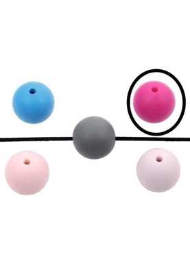 2 kpl pyöreitä silikoonihelmiä, pinkki.