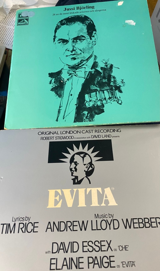 Evita, Jussi Björling, Artie Shaw - viihde