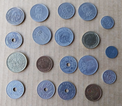 Tanska Danmark 75 grammaa 19 kpl