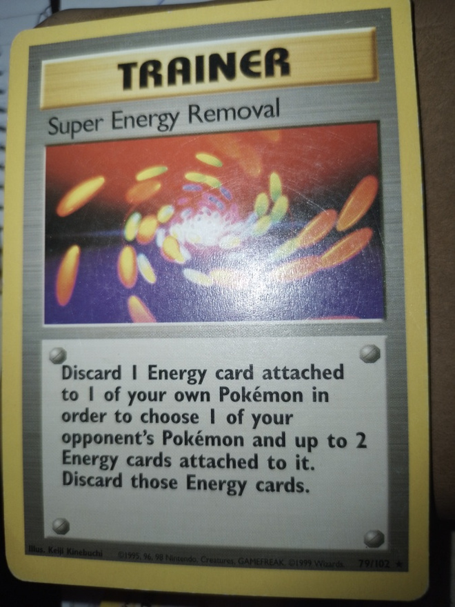 Super Energy Removal - Rare 79/102 Base set 1 Pokemon card