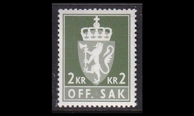 Norja 100 ** Virkamerkki 2.00 Kr (1975)