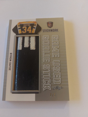 17-18 Leaf Stickwork Goalie Sticks Silver #3 Byron Dafoe /7