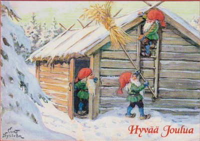 Curt Nyström Tontut laittavat lyhdettä