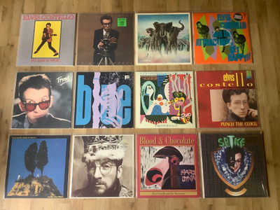 Elvis Costello vinyylilevykokoelma, 19 x LP’s
