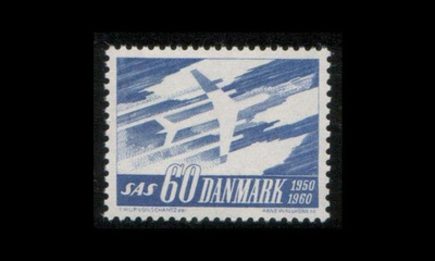 Tanska 388y ** SAS 10v Y-paperi (1961)