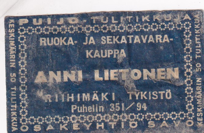 Riihimäki Tykistö , Anni Lietonen.   s61