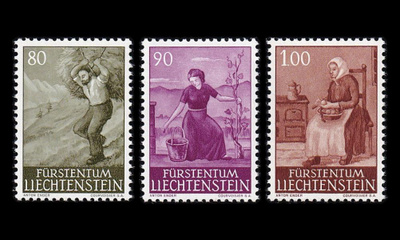 Liechtenstein 411-3 ** Maaseutu (1961)