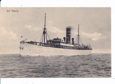 VANHA Postikortti Laiva Titania 1900-l