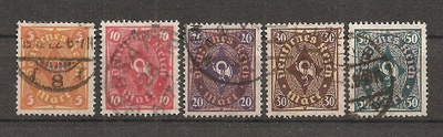 Saksa 1922, Mi 205-209 o