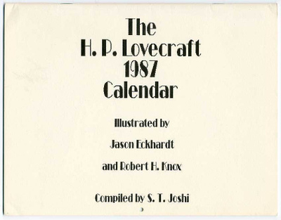 The H. P. Lovecraft 1987 Calendar