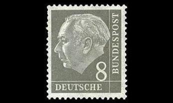 Saksa 182_W ** Käyttösarja Heuss 8 Pf (1954)