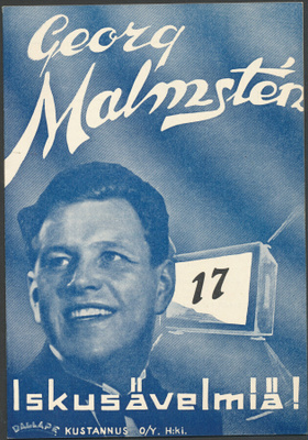 1938 - Georg Malmsten - Iskusävelmiä no. 17 - Lauluvihko