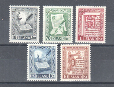 Islanti  1953 Mi 297-91 postituoreena. Mi 35€
