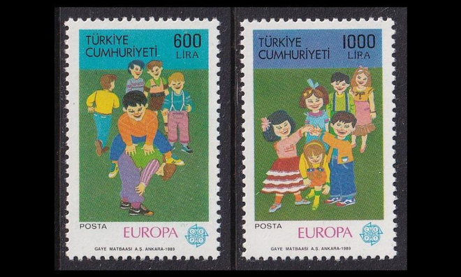 Turkki 2854-5 ** Europa lasten leikit (1989)
