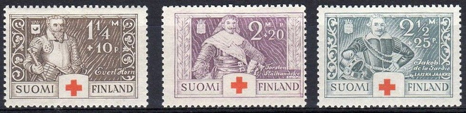 (S0612) Punainen Risti, 1934. Norma 203–205. Leimaamattomat