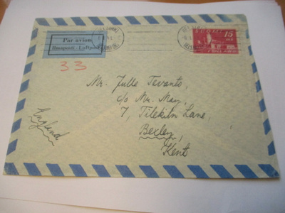 1948 Hki lentopostikuori Englantiin