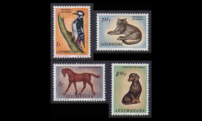 Luxemburg 637-40 ** Eläinsuojelu (1961)