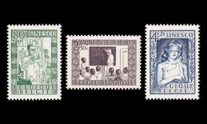 Belgia 884-6 ** UNESCO (1951)
