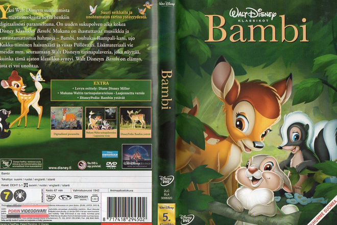 Bambi	(46 457)	k	-FI-	DVD	suomik.			1942	5. klassikko,
