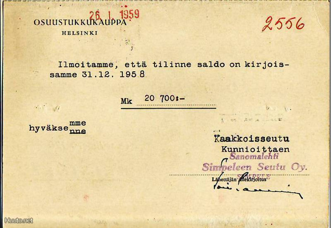 FIRMAKORTTI SIMPELE SANOMALEHTI SIMPELEEN SEUTU OY