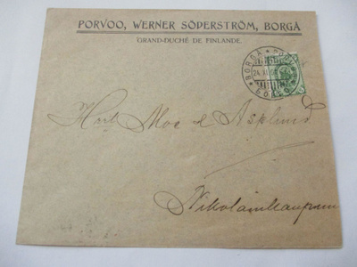 1901 Porvoo Grand Duché de Finlande painatus kuorella