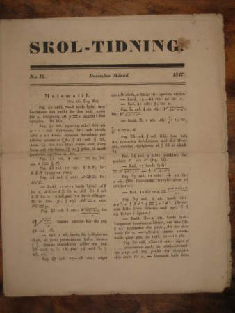 Ammattilehti : Skol-Tidning , december 1847