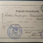 Maaherranviraston pakettikortti Hämeenlinnasta 1928 - pikkukuva 1